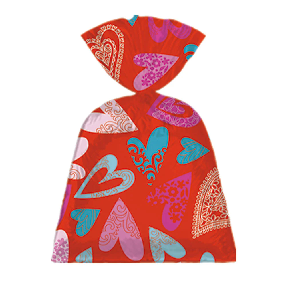 BOLSA REGALO METALIZADA CORAZONES