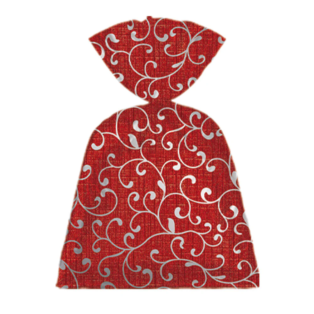 BOLSA REGALO METALIZADA TEXTURA ROJO