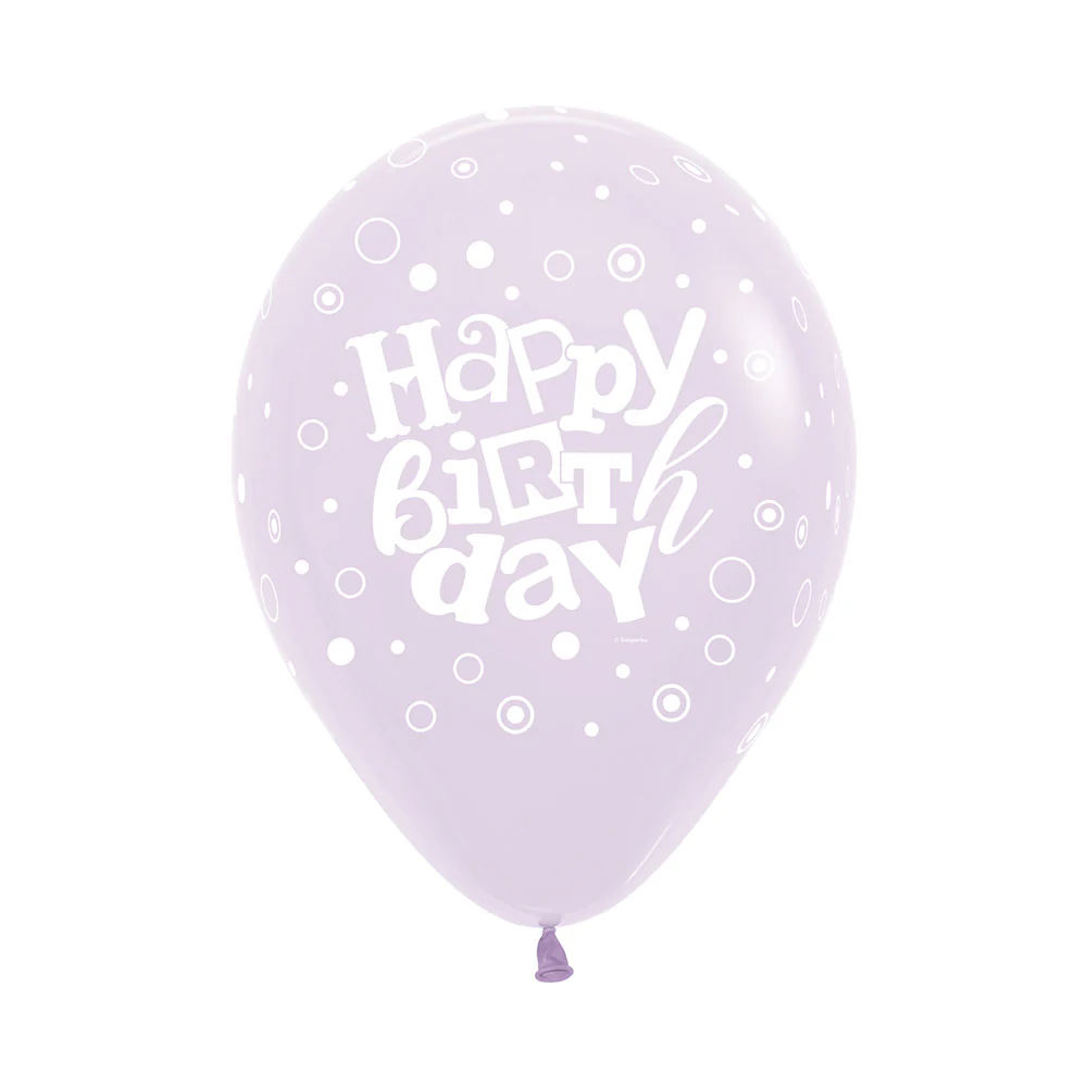 GLOBO REDONDO INFINITY® HAPPY BIRTHDAY FESTIVAL PASTEL PASTEL MATE FASHION SURTIDO - Image 4