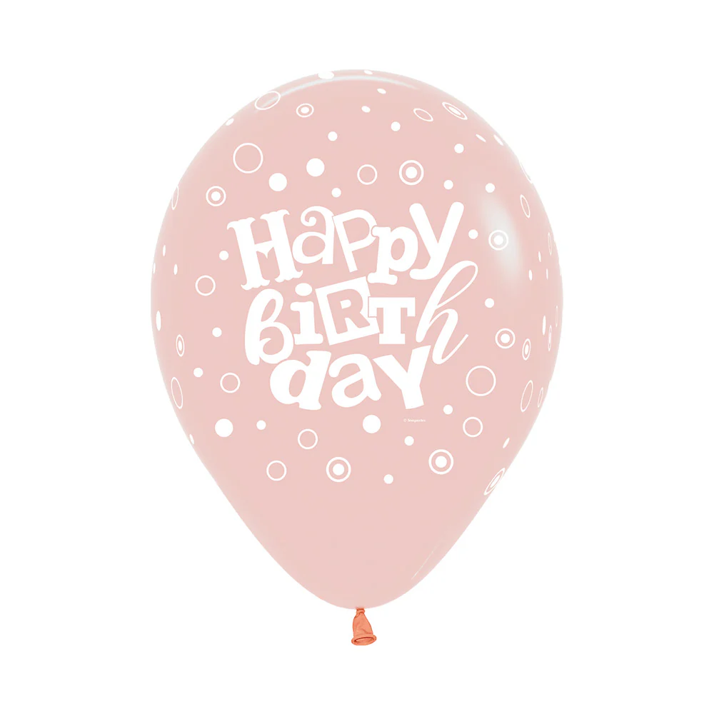 GLOBO REDONDO INFINITY® HAPPY BIRTHDAY FESTIVAL PASTEL PASTEL MATE FASHION SURTIDO - Image 5