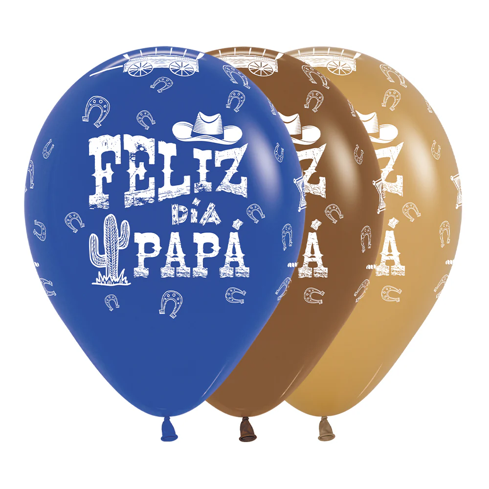 GLOBO REDONDO INFINITY® FELIZ DIA PAPA OESTE FASHION SURTIDO