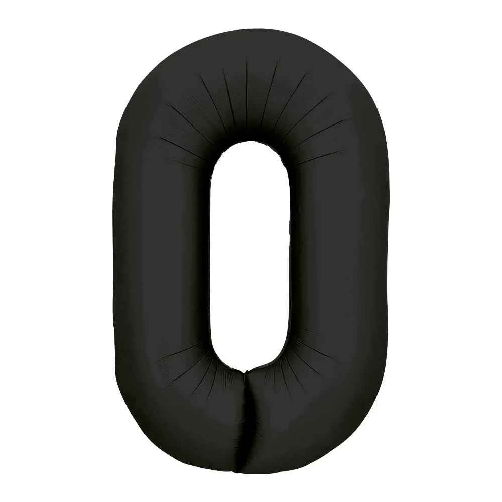 GLOBO METALIZADO NUMERO 0 NEGRO MATE