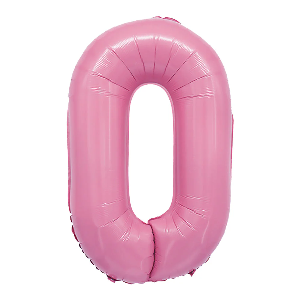 GLOBO METALIZADO NUMERO 0 ROSADO