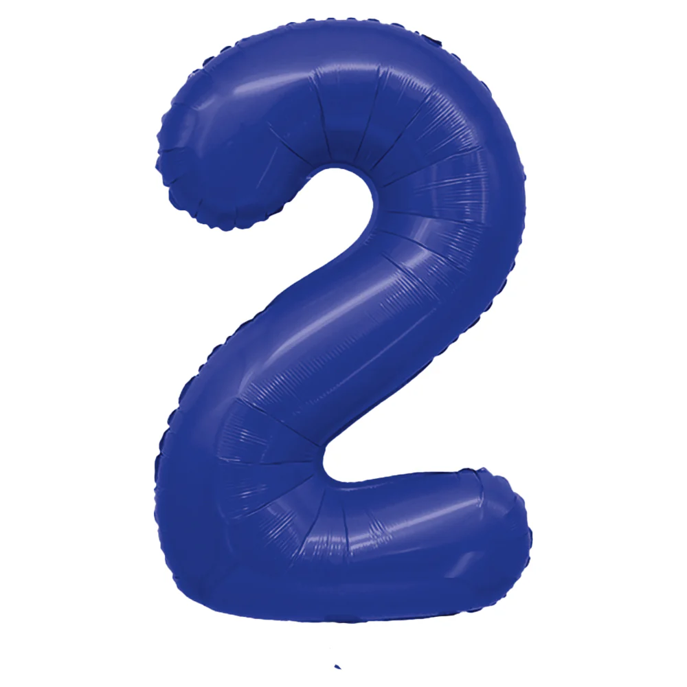 GLOBO METALIZADO NUMERO 2 AZUL