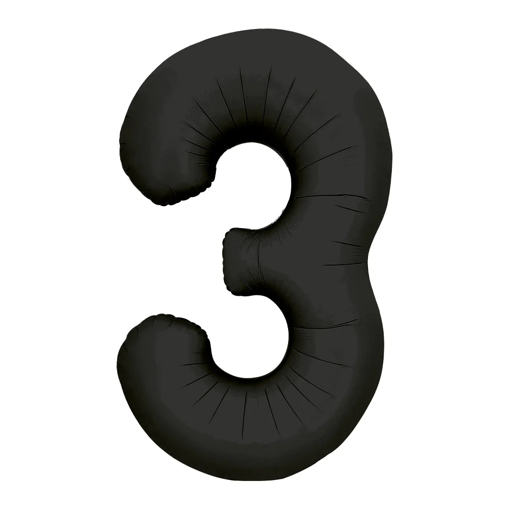 GLOBO METALIZADO NUMERO 3 NEGRO MATE