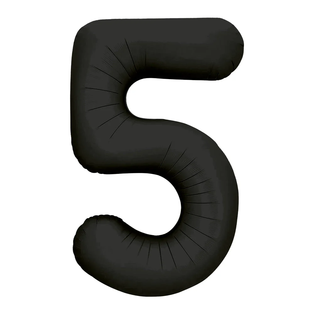 GLOBO METALIZADO NUMERO 5 NEGRO MATE