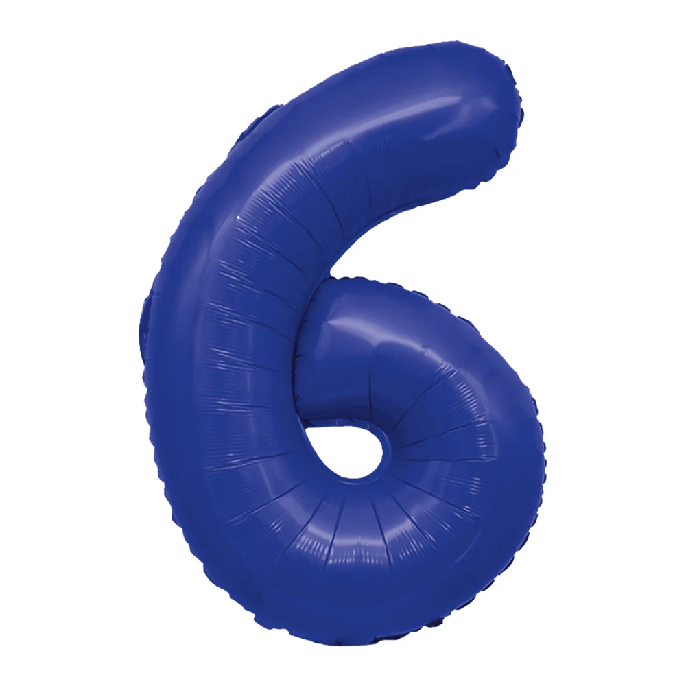 GLOBO METALIZADO NUMERO 6 AZUL