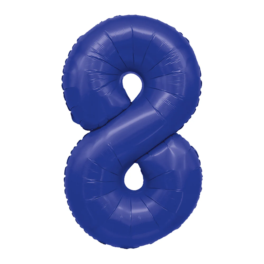 GLOBO METALIZADO NUMERO 8 AZUL