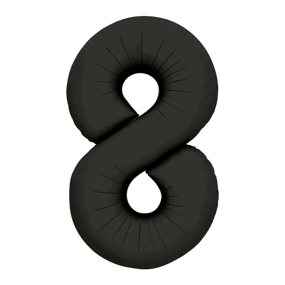 GLOBO METALIZADO NUMERO 8 NEGRO MATE