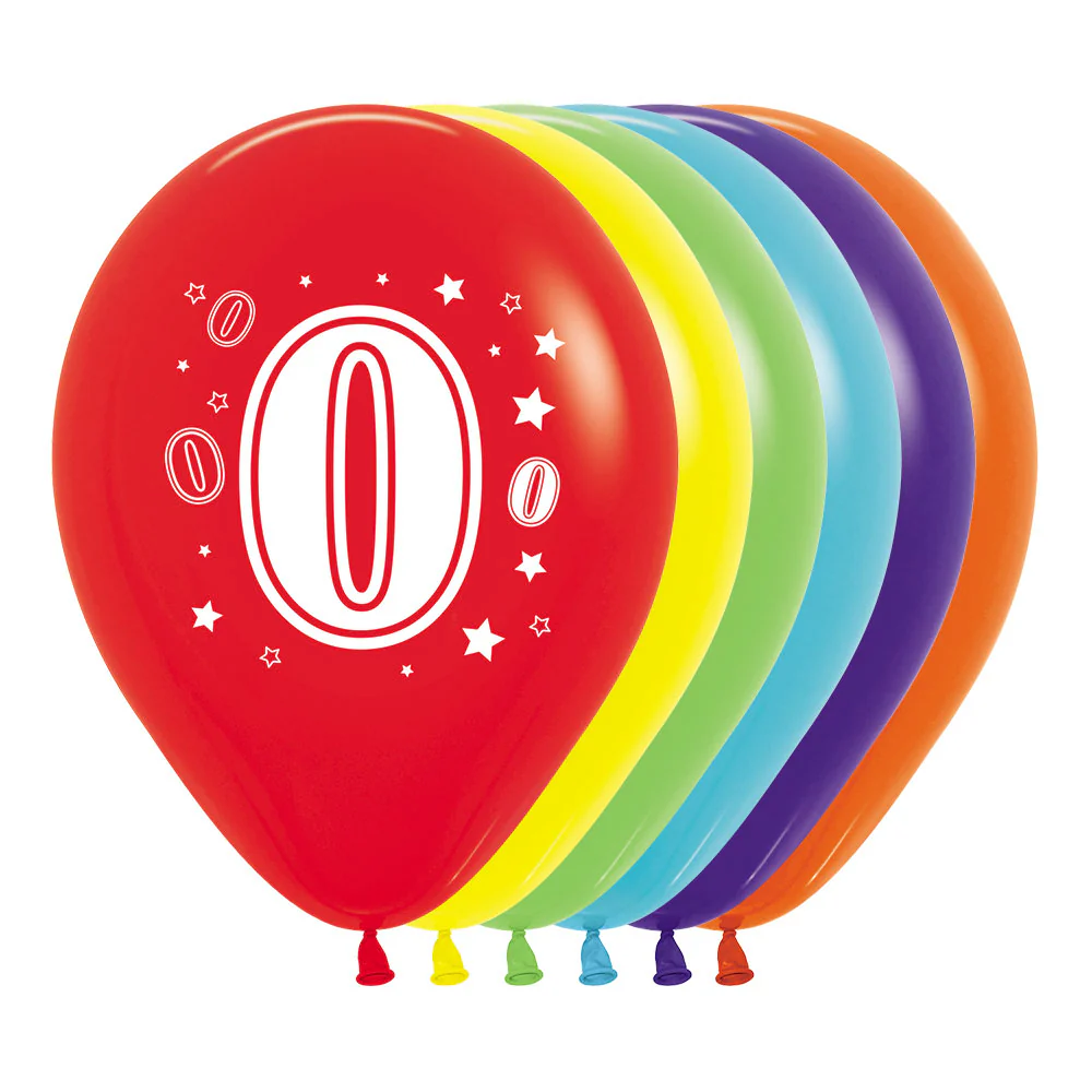 GLOBO REDONDO 2 CARAS NUMERO 0 FASHION SURTIDO