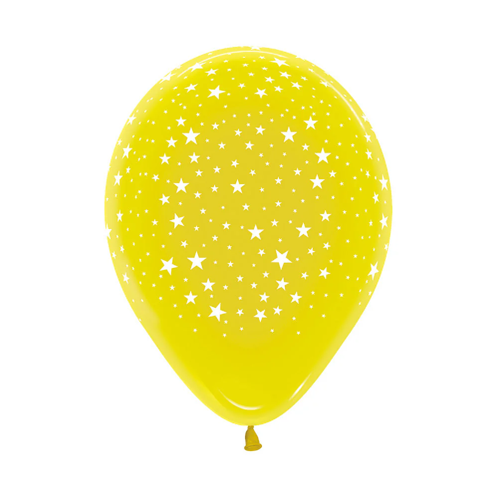 GLOBO REDONDO INFINITY® ESTRELLAS CRISTAL AMARILLO