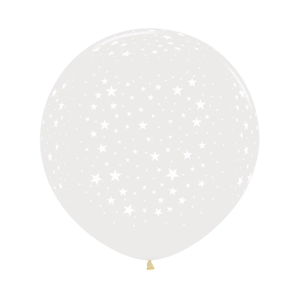 GLOBO REDONDO INFINITY® ESTRELLAS FASHION TRANSPARENTE