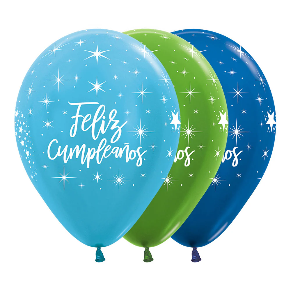 GLOBO REDONDO INFINITY® FELIZ CUMPLEAÑOS RADIANTE NIÑO SATIN Y METAL SURTIDO