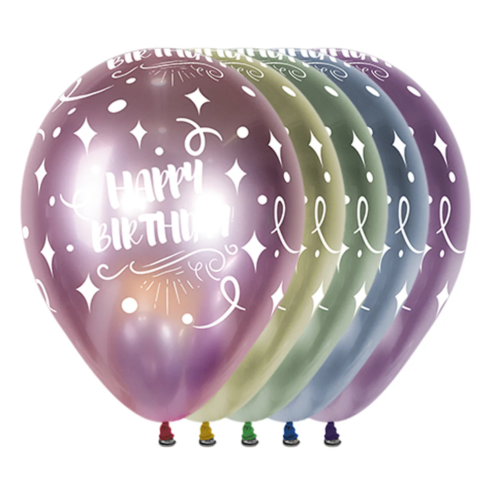 GLOBO REDONDO INFINITY® HAPPY BIRTHDAY DIAMANTES DUO CRISTAL PASTEL Y REFLEX SURTIDO