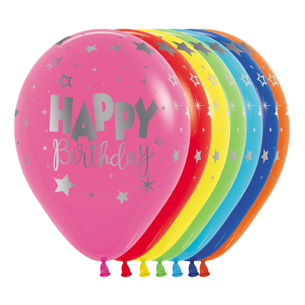 GLOBO REDONDO INFINITY® HAPPY BIRTHDAY FANTASIA METALINK FASHION SURTIDO