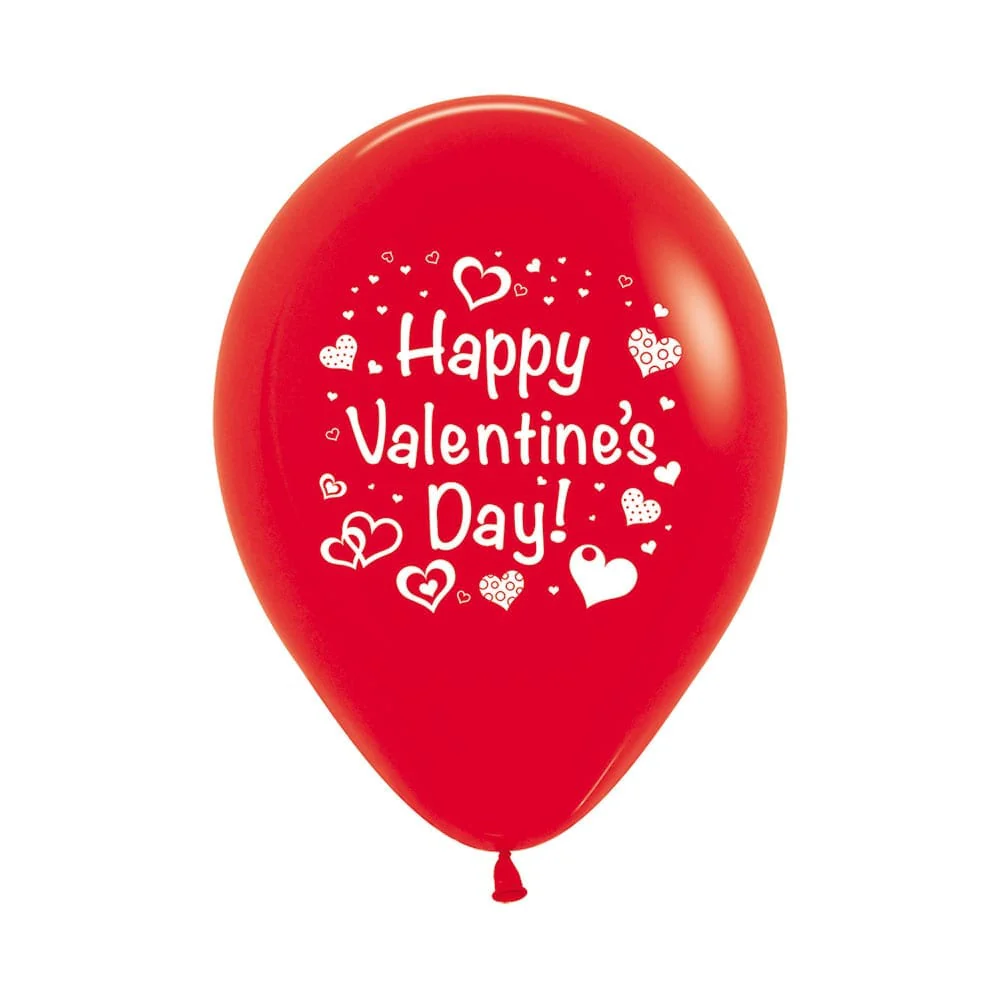 GLOBO REDONDO INFINITY® HAPPY VALENTINES FASHION ROJO