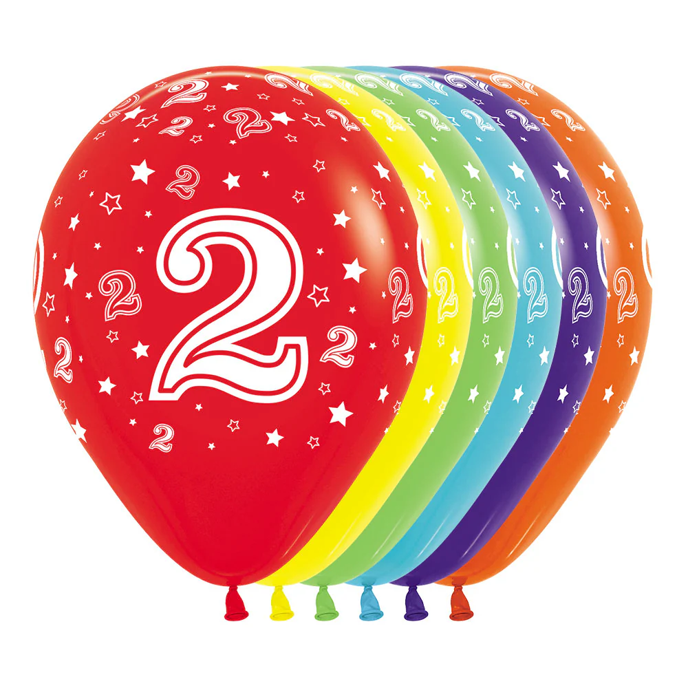 GLOBO REDONDO INFINITY® NUMERO 2 FASHION SURTIDO