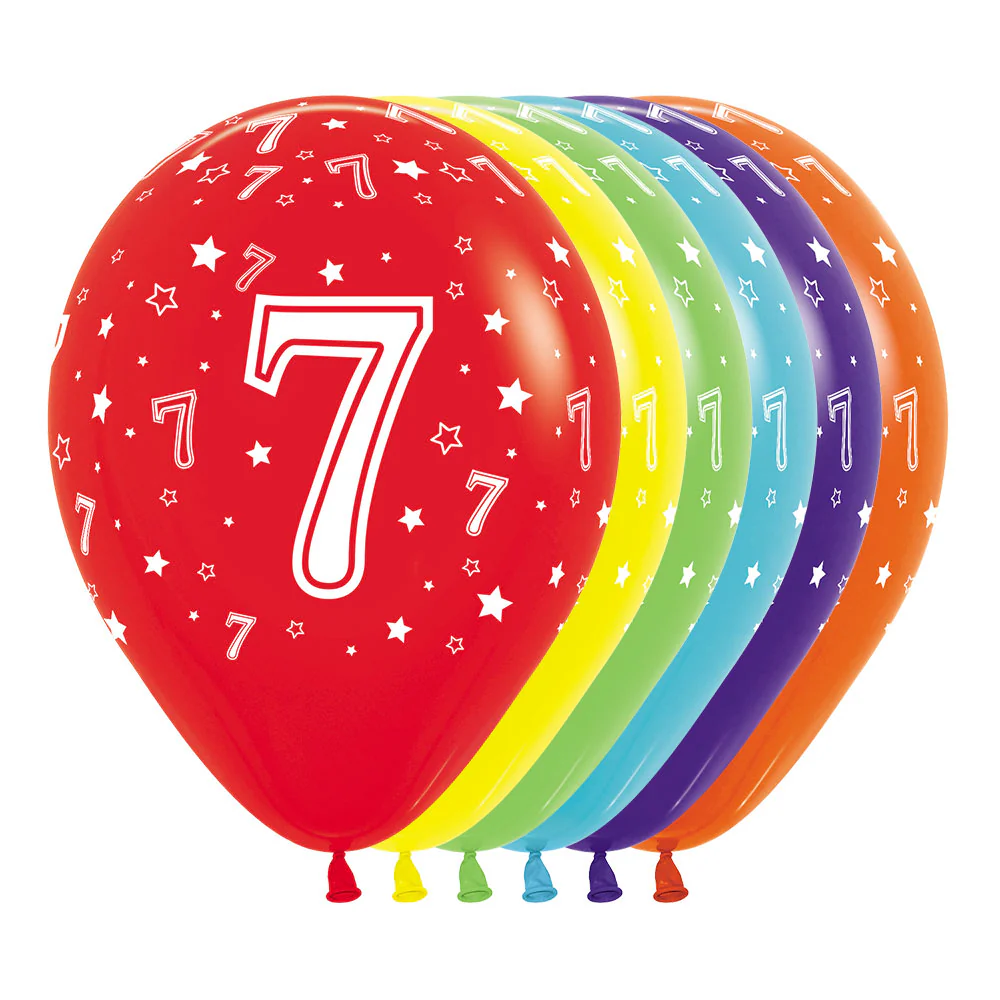 GLOBO REDONDO INFINITY® NUMERO 7 FASHION SURTIDO