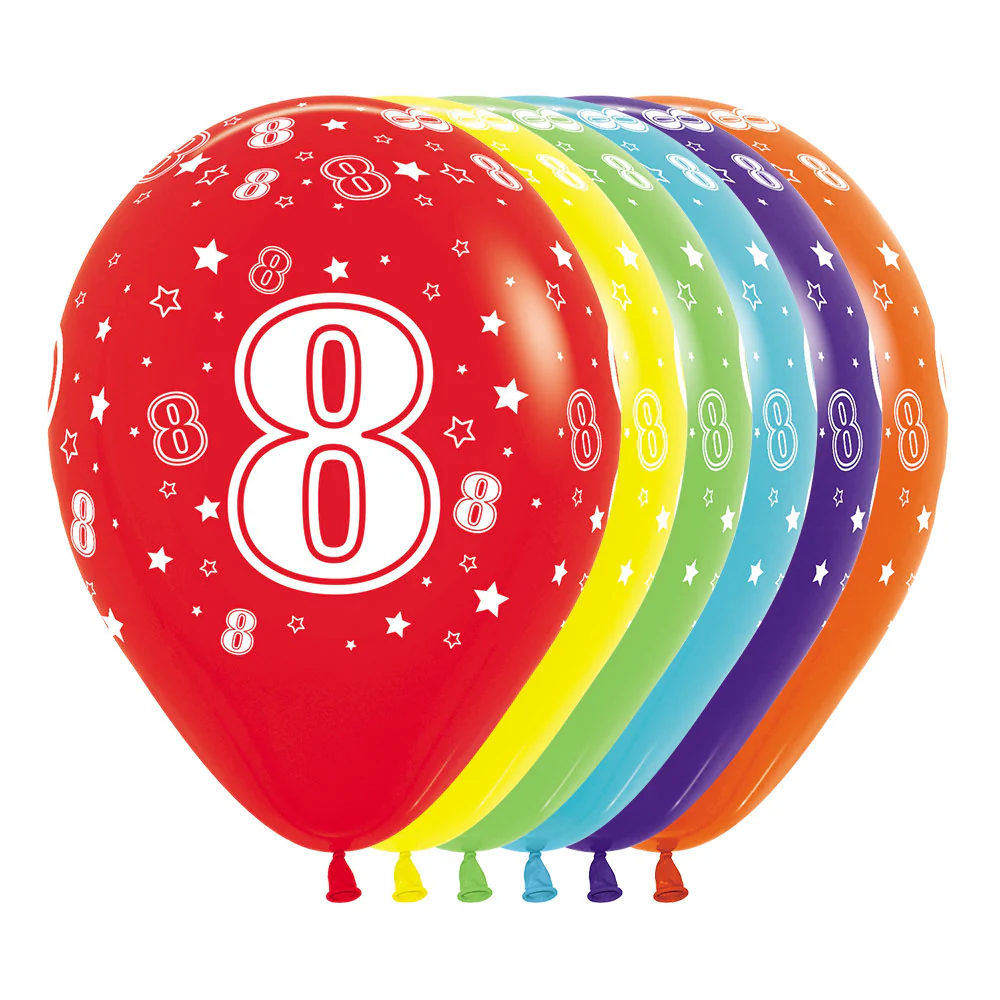 GLOBO REDONDO INFINITY® NUMERO 8 FASHION SURTIDO