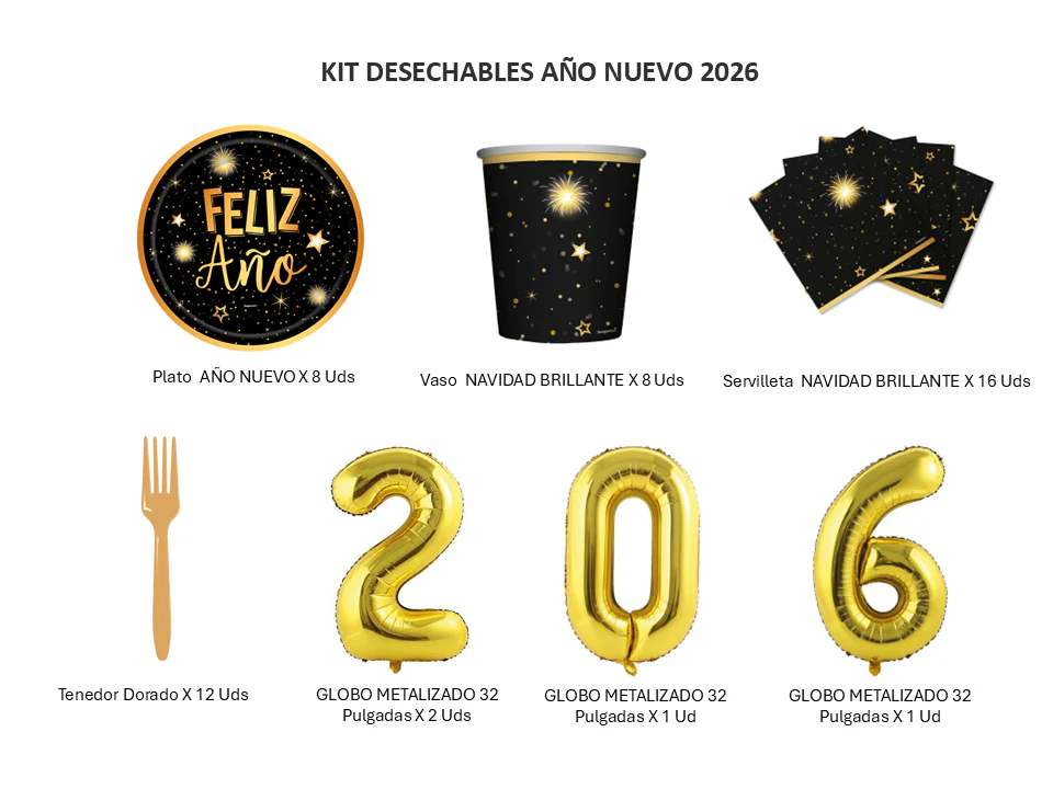 KIT DESECHABLES AÑO NUEVO 2026