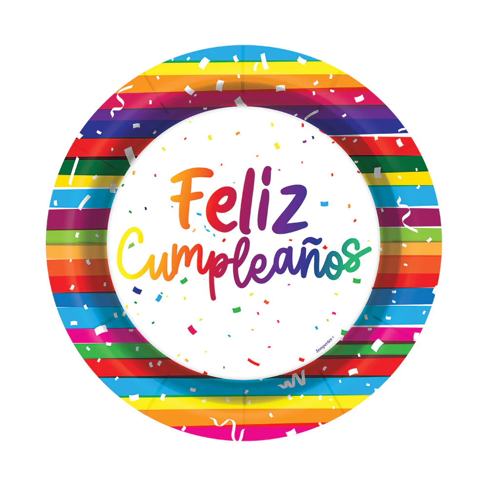 PLATO FELIZ CUMPLEAÑOS FESTIVO