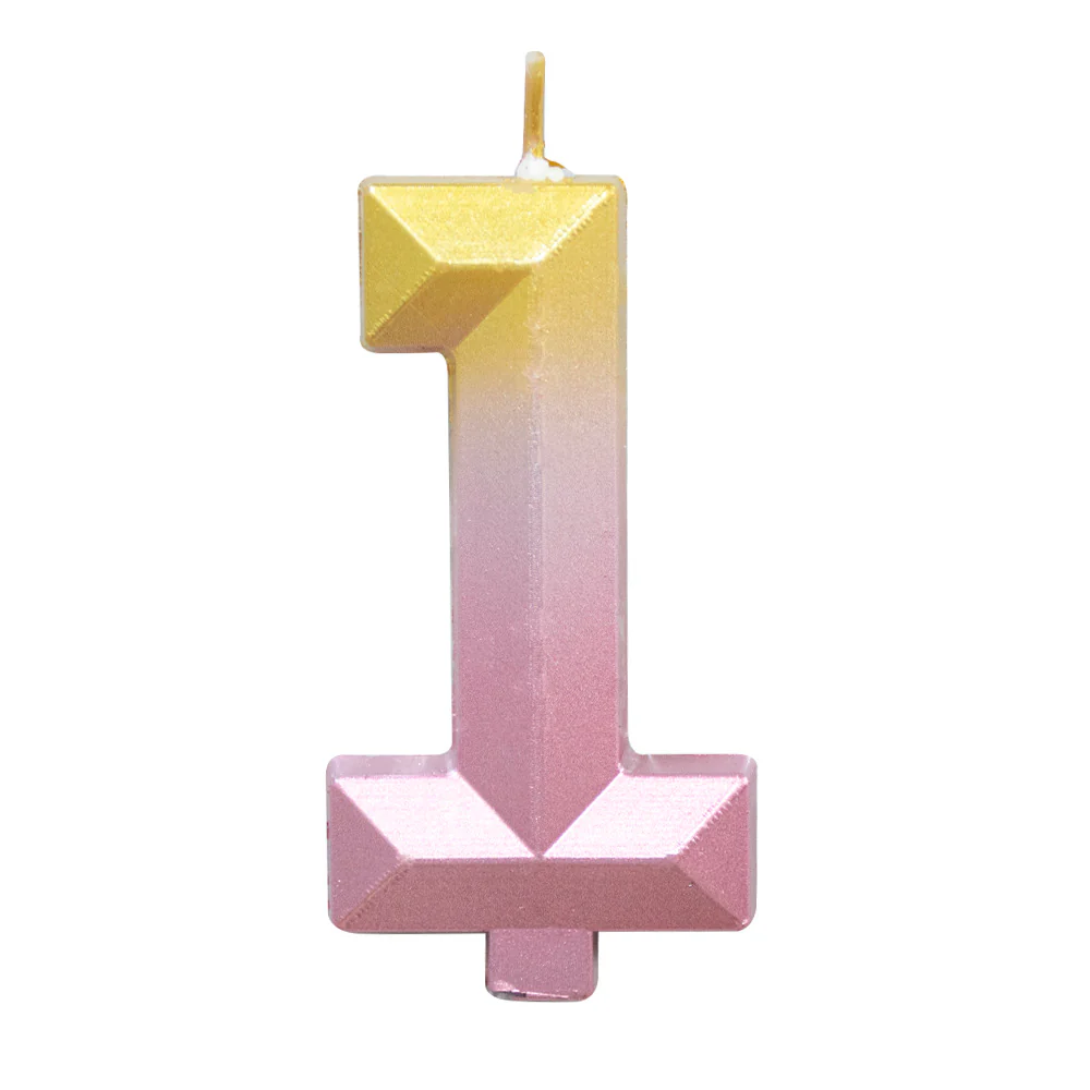 VELA NUMERICA DEGRADADA ROSA-DORADO - Image 2